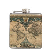 oud Geschiedenis-Omvergooienontwerp van de Wereld Heupfles (Voorkant)