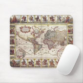 oud Geschiedenis-Omvergooienontwerp van de Wereld Muismat (Met muis)