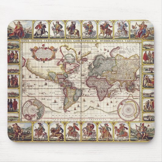 oud Geschiedenis-Omvergooienontwerp van de Wereld Muismat (Voorkant)