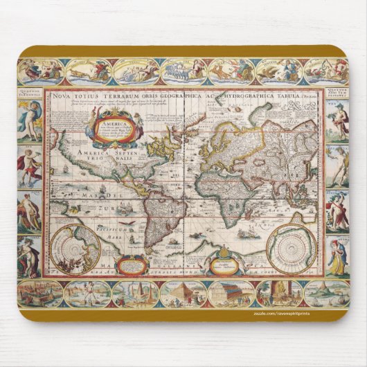 oud Geschiedenis-Omvergooienontwerp van de Wereld Muismat (Voorkant)