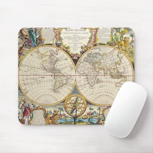  oud Geschiedenis-Omvergooienontwerp van de Wereld Muismat (Met muis)