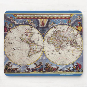 oud Geschiedenis-Omvergooienontwerp van de Wereld Muismat