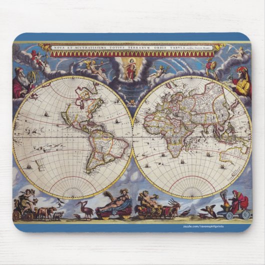oud Geschiedenis-Omvergooienontwerp van de Wereld Muismat (Voorkant)