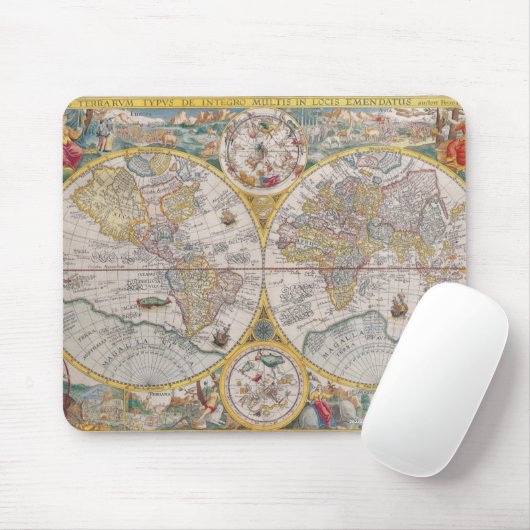  oud Geschiedenis-Omvergooienontwerp van de Wereld Muismat (Met muis)