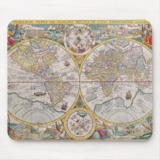  oud Geschiedenis-Omvergooienontwerp van de Wereld Muismat (Voorkant)