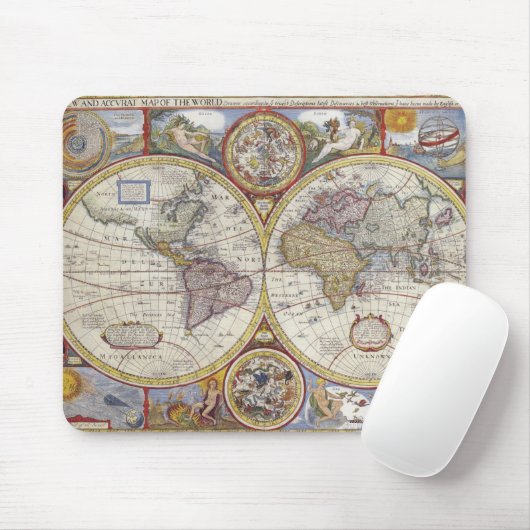  oud Geschiedenis-Omvergooienontwerp van de Wereld Muismat (Met muis)