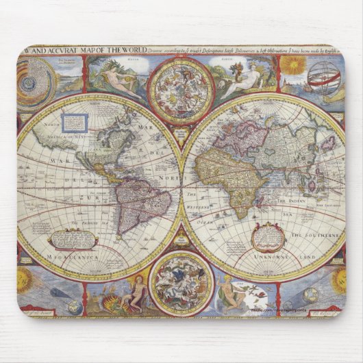  oud Geschiedenis-Omvergooienontwerp van de Wereld Muismat (Voorkant)