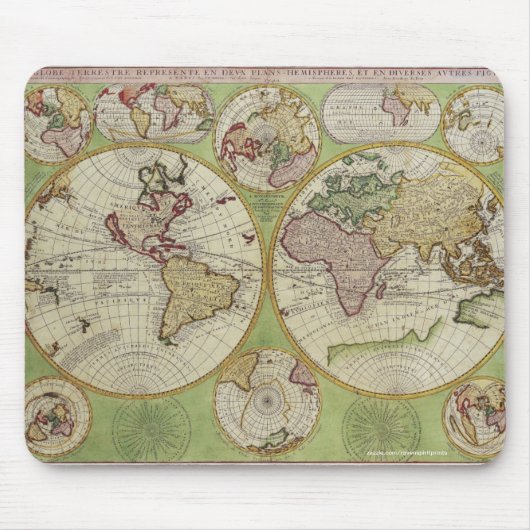 oud Geschiedenis-Omvergooienontwerp van de Wereld Muismat (Voorkant)