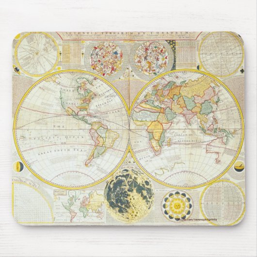 oud Geschiedenis-Omvergooienontwerp van de Wereld Muismat (Voorkant)