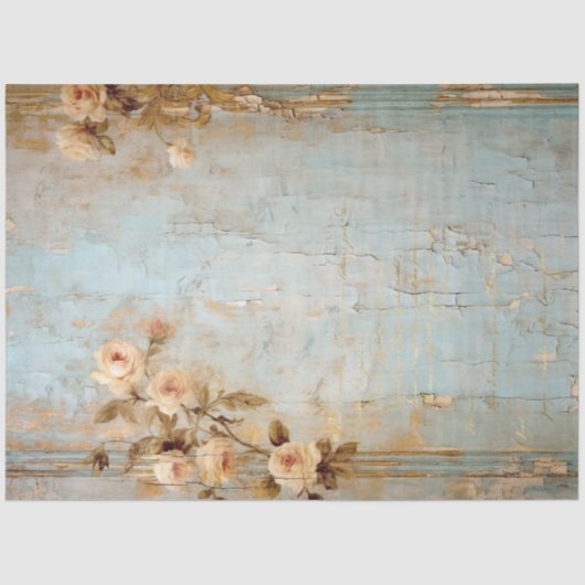  oud geschilderd muurwit Engels rozen goud Tissuepapier (Voorkant)