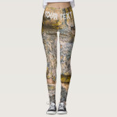 Oud geschilderde bakstenen wand leggings (Voorkant)