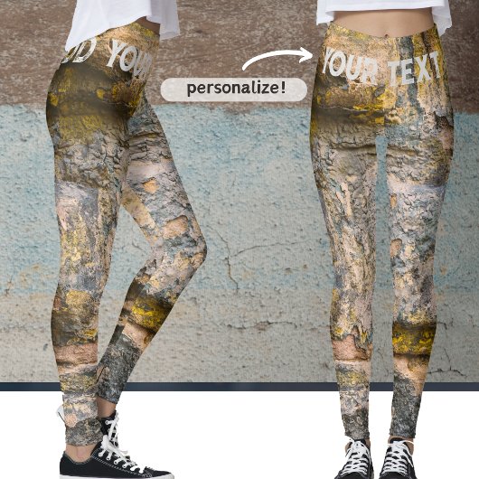 Oud geschilderde bakstenen wand leggings