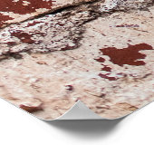 Oud geschilderde bakstenen wand met een witte schi poster (Hoek)