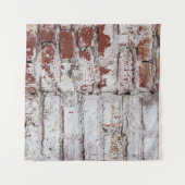 Oud geschilderde bakstenen wand met een witte schi wandkleed (Voorkant (horizontaal))