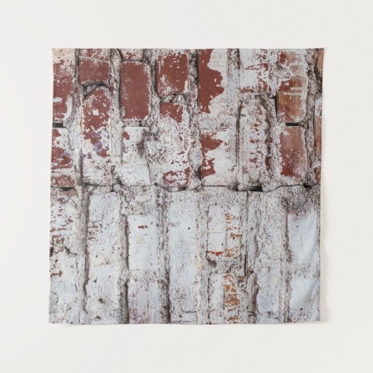 Oud geschilderde bakstenen wand met een witte schi wandkleed (Voorkant (horizontaal))