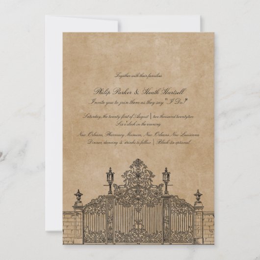  oud getijdenthema Luxurous Wedding Kaart (Voorkant)