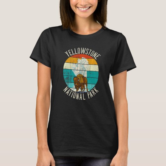 Oud getrouw Geyser Bison Yellowstone National Par T-shirt (Voorkant)