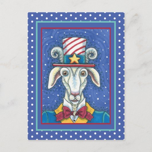 OUD GOAT UNCLE SAM, FUNNY BOERDERIJ PATRIOTIC BILL BRIEFKAART (Voorkant)