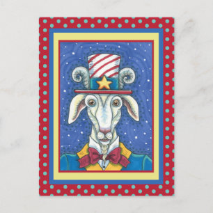 OUD GOAT UNCLE SAM, FUNNY BOERDERIJ PATRIOTIC BILL BRIEFKAART