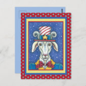 OUD GOAT UNCLE SAM, FUNNY BOERDERIJ PATRIOTIC BILL BRIEFKAART (Voorkant / Achterkant)