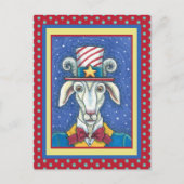 OUD GOAT UNCLE SAM, FUNNY BOERDERIJ PATRIOTIC BILL BRIEFKAART (Voorkant)