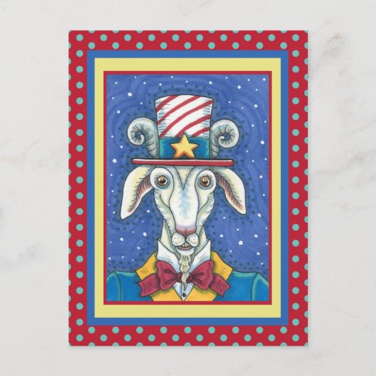OUD GOAT UNCLE SAM, FUNNY BOERDERIJ PATRIOTIC BILL BRIEFKAART (Voorkant)