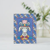 OUD GOAT UNCLE SAM, FUNNY BOERDERIJ PATRIOTIC BILL BRIEFKAART (Staand voorkant)