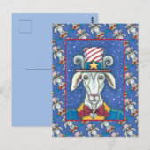 OUD GOAT UNCLE SAM, FUNNY BOERDERIJ PATRIOTIC BILL BRIEFKAART (Voorkant / Achterkant)