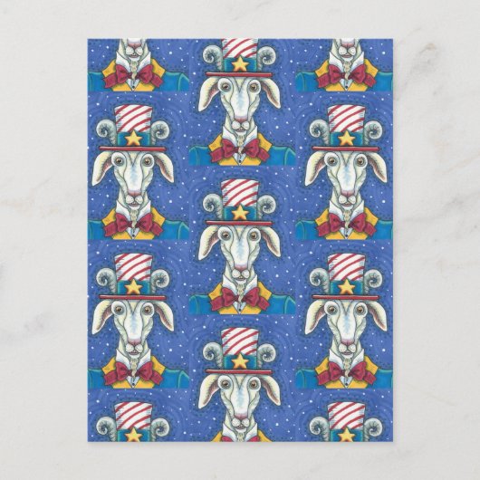 OUD GOAT UNCLE SAM, FUNNY BOERDERIJ PATRIOTIC BILL BRIEFKAART (Voorkant)