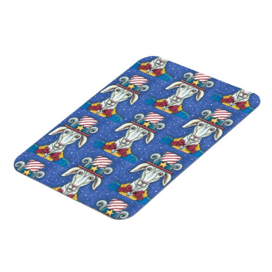 OUD GOAT UNCLE SAM, FUNNY BOERDERIJ PATRIOTIC BILL MAGNEET (Linkerzijde)