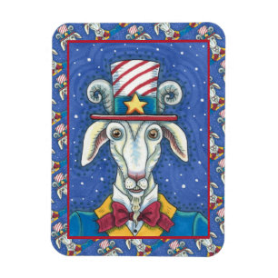OUD GOAT UNCLE SAM, FUNNY BOERDERIJ PATRIOTIC BILL MAGNEET
