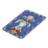 OUD GOAT UNCLE SAM, FUNNY BOERDERIJ PATRIOTIC BILL MAGNEET (Linkerzijde)