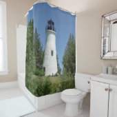 Oud gordijn met de vuurtoren van Presque Isle (In situ)