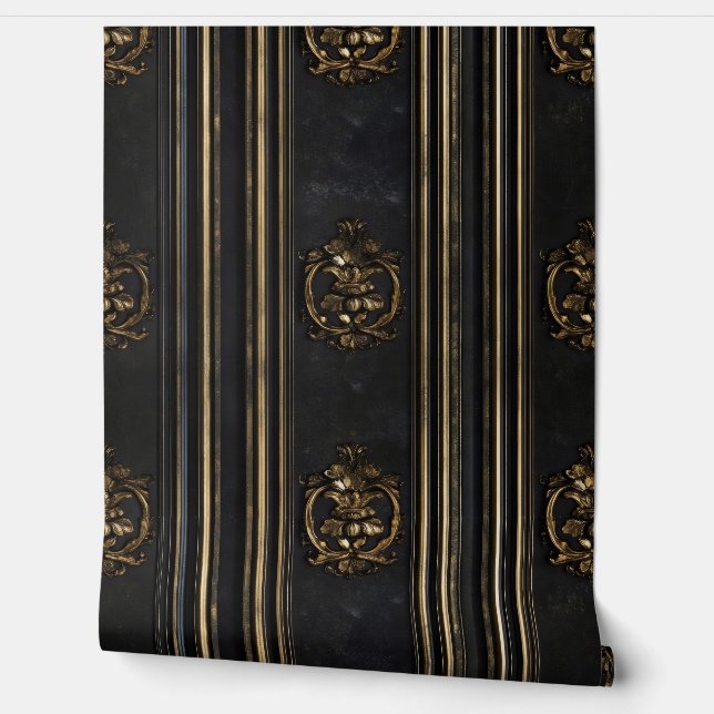 Oud goud elegant patroon behang (Afrollen)