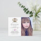 Oud Goud Elegantie Quinceañera Uitnodiging (Staand voorkant)