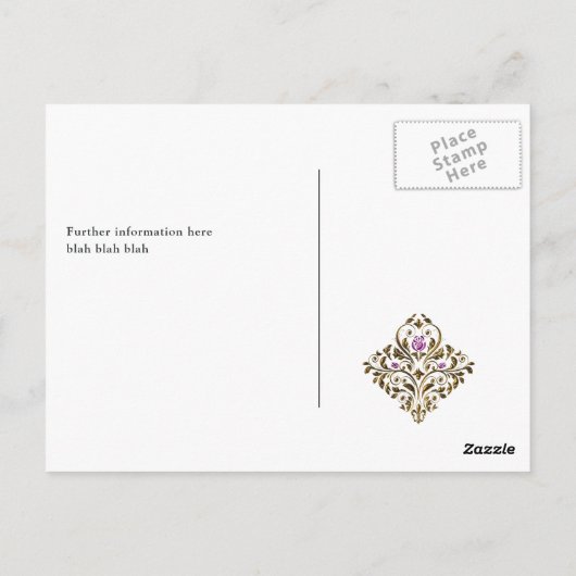 Oud Goud Elegantie Quinceañera Uitnodiging (Achterkant)