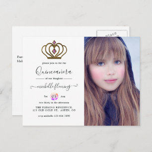 Oud Goud Elegantie Quinceañera Uitnodiging