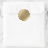 Oud Goud Wax Seal Monogram Bruiloft Stickers (Tas)