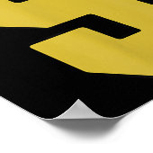 Oud Goud Zwart Nummer 9 Jersey Speler Uniform #9 Poster (Hoek)