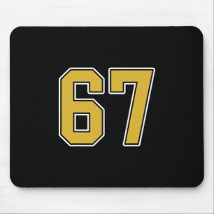 Oud Goud Zwart Wit Sport Nummer 67 Jersey Unifo Muismat