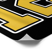 Oud Goud Zwart Wit SRTS Nummer 12 Jersey Uniform Poster (Hoek)