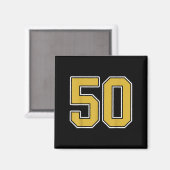 Oud Goud Zwart Wit Srts Nummer 50 Jersey Uniform Magneet (Voorkant / Achterkant)