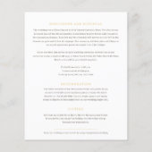 Oud gouden hart monogram bruiloft gast informatie (Achterkant)