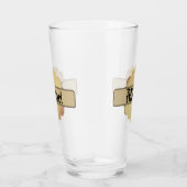 Oud gouden label met monogram glas (Rechts)