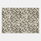 Oud gouden zilveren bloempatronen inpakpapier vel (Voorkant)