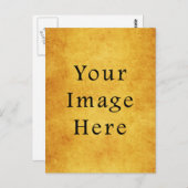 oud goudperkamentpapier blanco briefkaart (Voorkant / Achterkant)