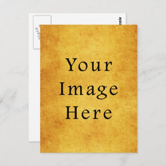 oud goudperkamentpapier blanco briefkaart (Voorkant / Achterkant)