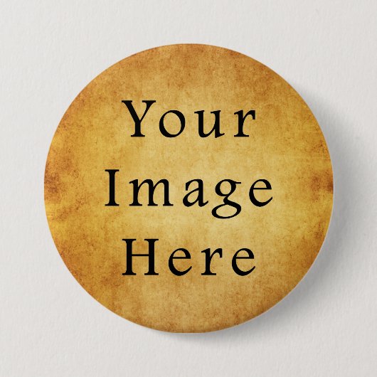 oud goudperkamentpapier blanco ronde button 7,6 cm (Voorkant)