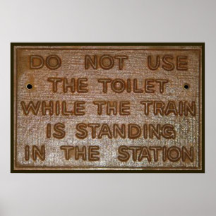 oud grappig toiletbord poster