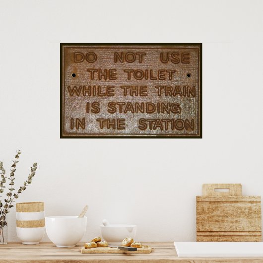 oud grappig toiletbord poster (Keuken)